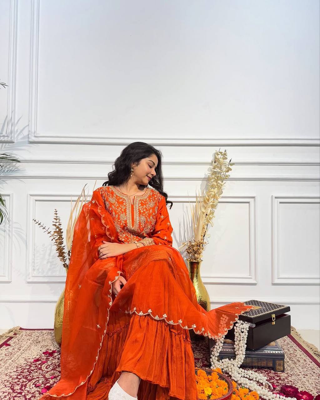 New Arrival –Orange Elegant Sharara Set!