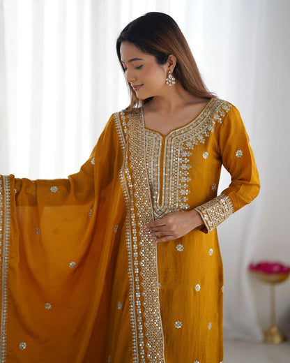 Mustard Color Premium Designer Sharara Set
