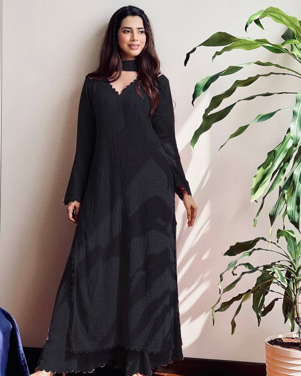 Black New Trend special Anarkali Set